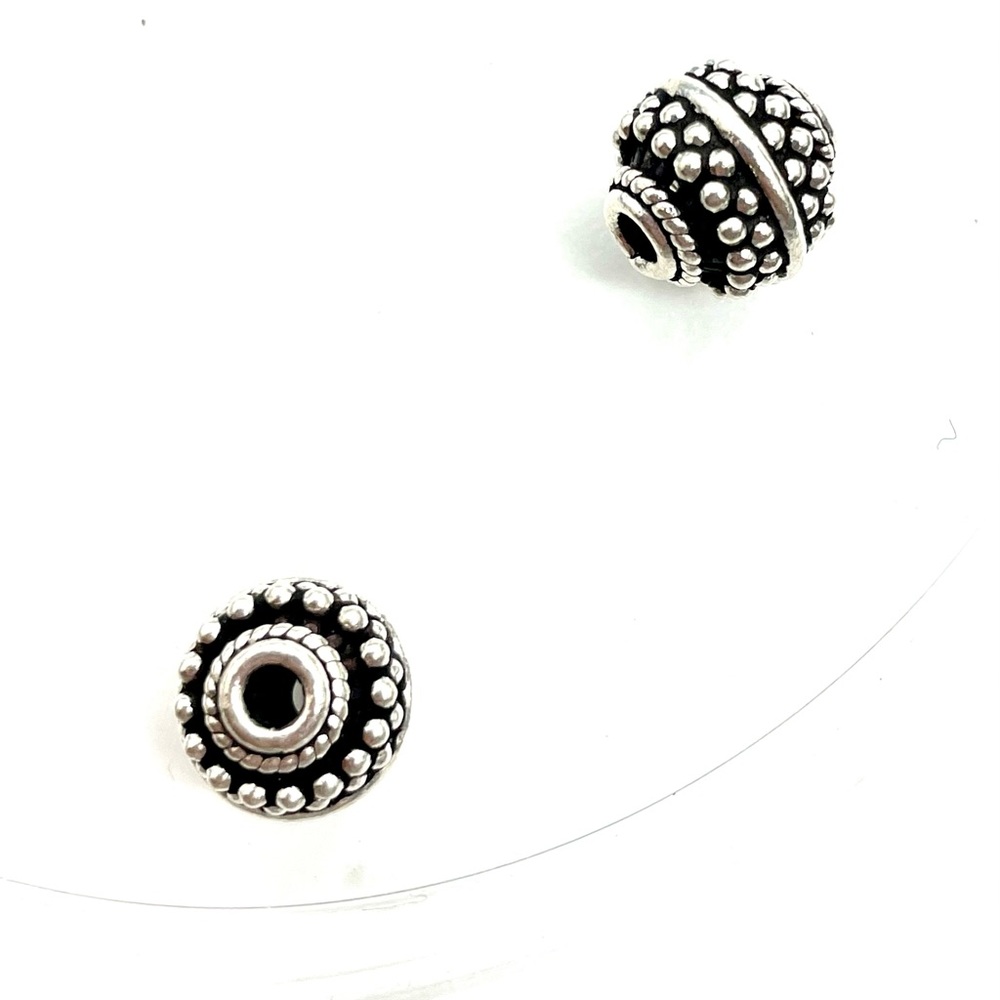 Pair of 10mm Sterling Silver Bali Beads!!!